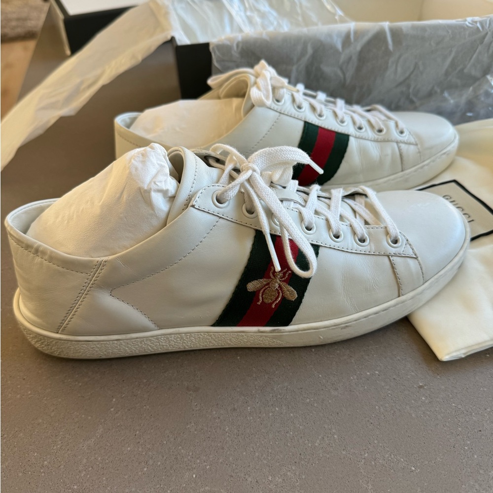 Gucci New Ace Fold Down with Bee. Size 10.5